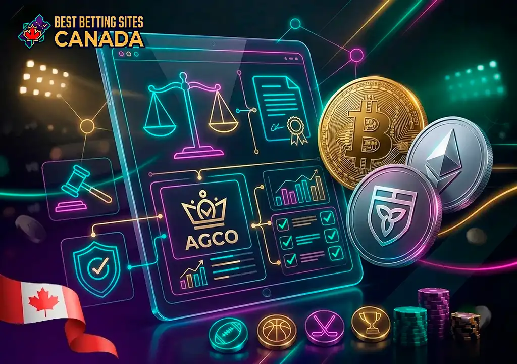 Legal status of crypto sports betting in Canada and AGCO regulations.