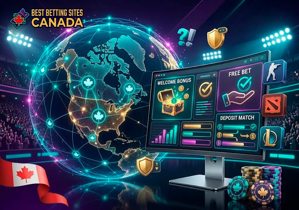 Best esports welcome bonuses, free bets and deposit matches in Canada.
